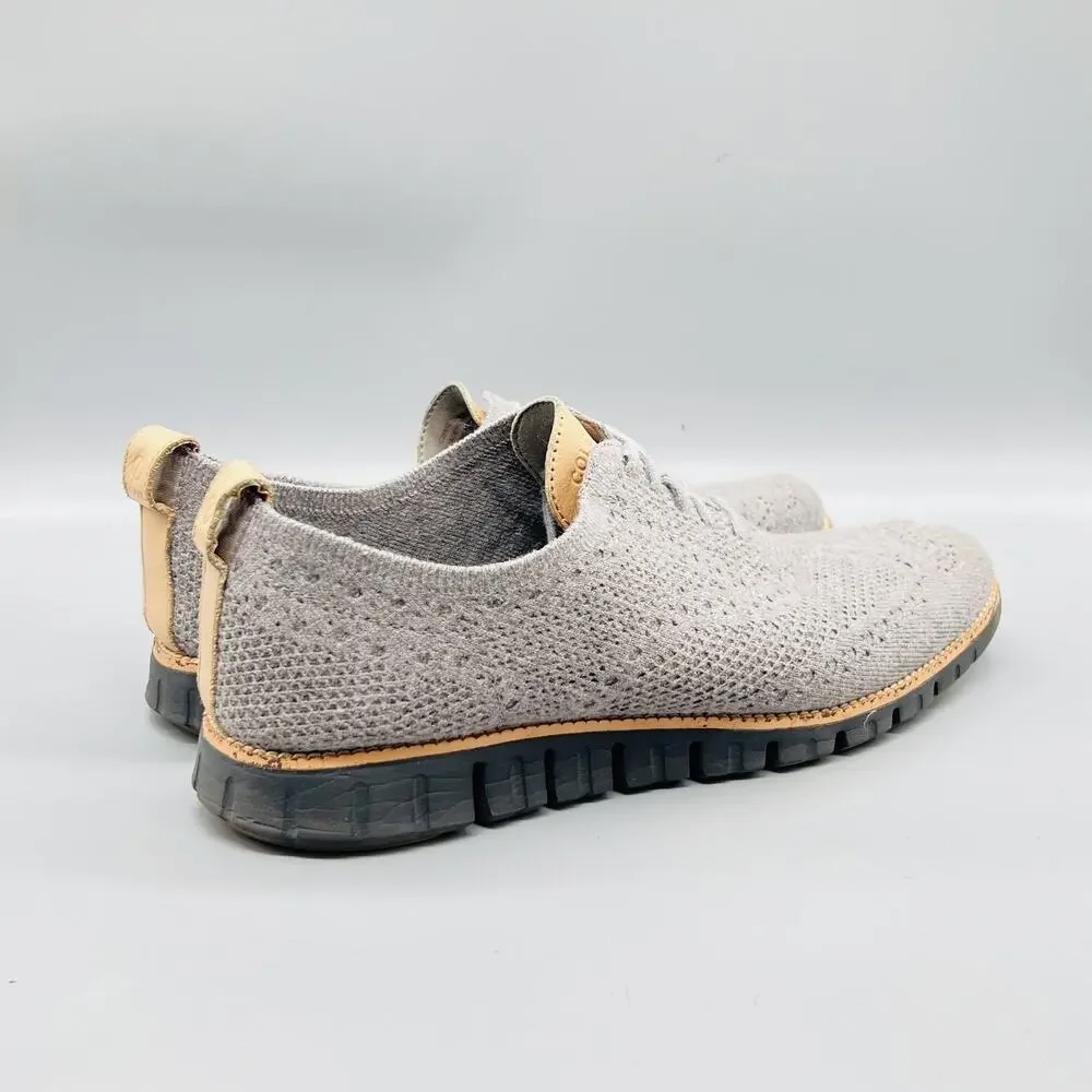 Cole Haan Shoes Mens 12 Gray Knit Grand OS Wingtip Casual Sneakers Comfort